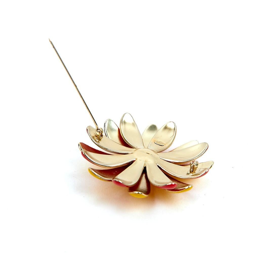 Women's CHANEL Paris-Cuba Coral and Yellow Daisy Brooch