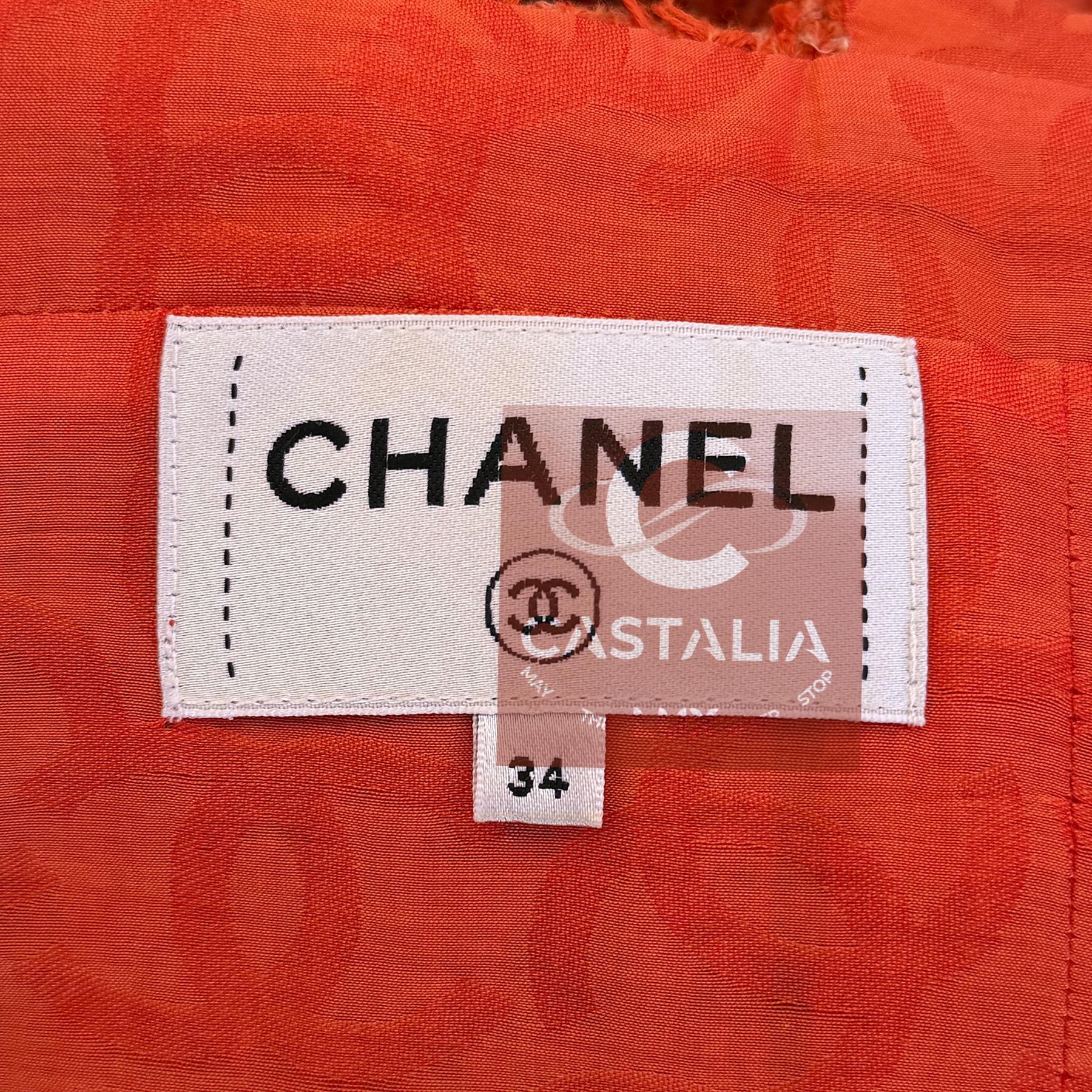 CHANEL Paris / Kuba Karmesinrotes Lesage Tweed-Kleid 34 FR im Angebot 14