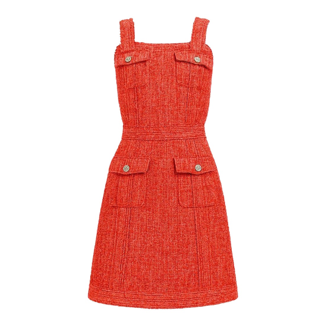 CHANEL Paris / Cuba Crimson Lesage Tweed Dress 34 FR