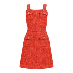 CHANEL Paris / Cuba Crimson Lesage Tweed Dress 34 FR