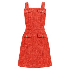 CHANEL Paris / Cuba Crimson Lesage Tweed Dress 34 FR