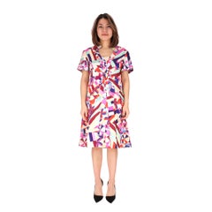 Chanel Paris-Cuba Cruise Collection Abstract Print Silk Dress