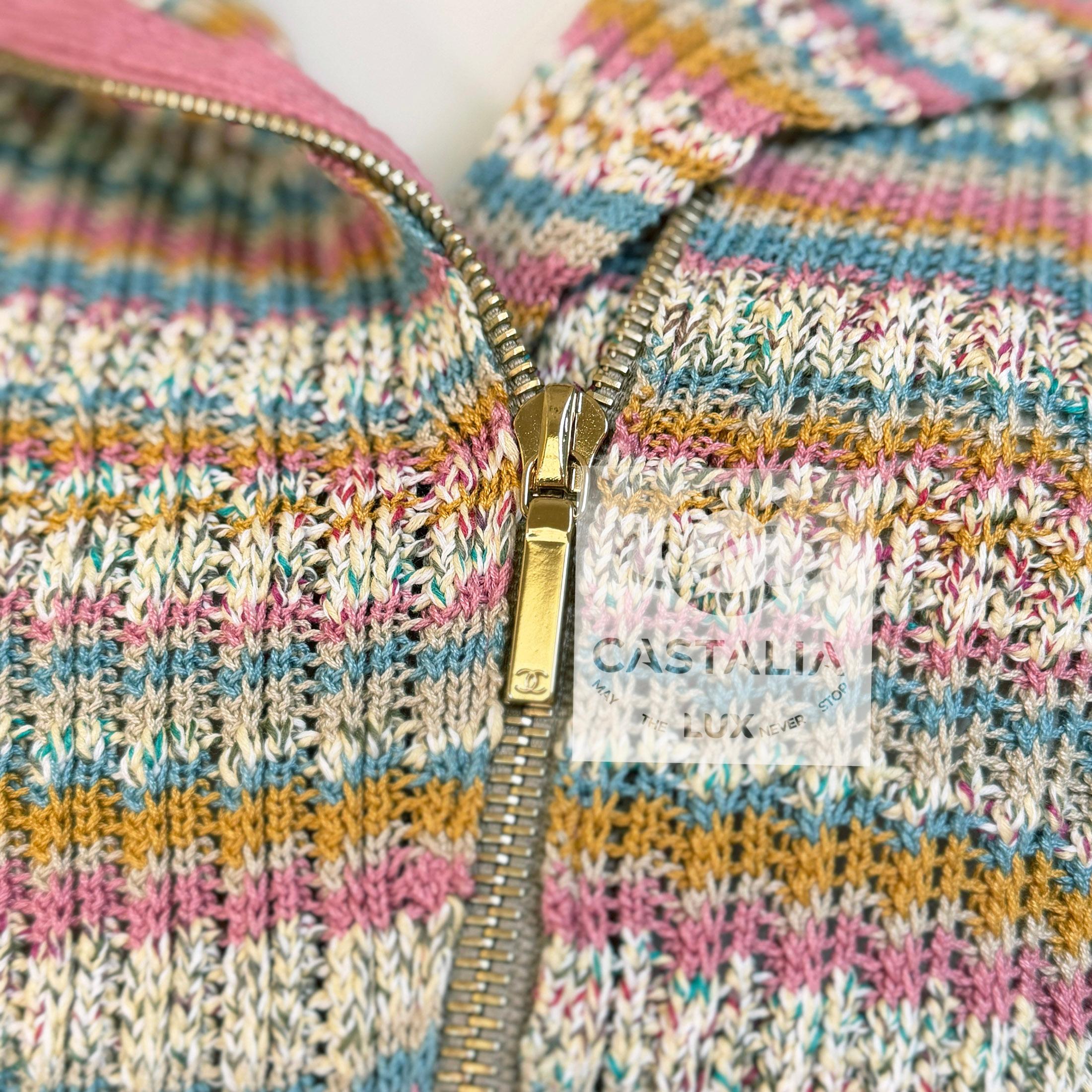 CHANEL Paris / Kuba Masterpiece Knit Biker Jacket 36 FR im Angebot 5