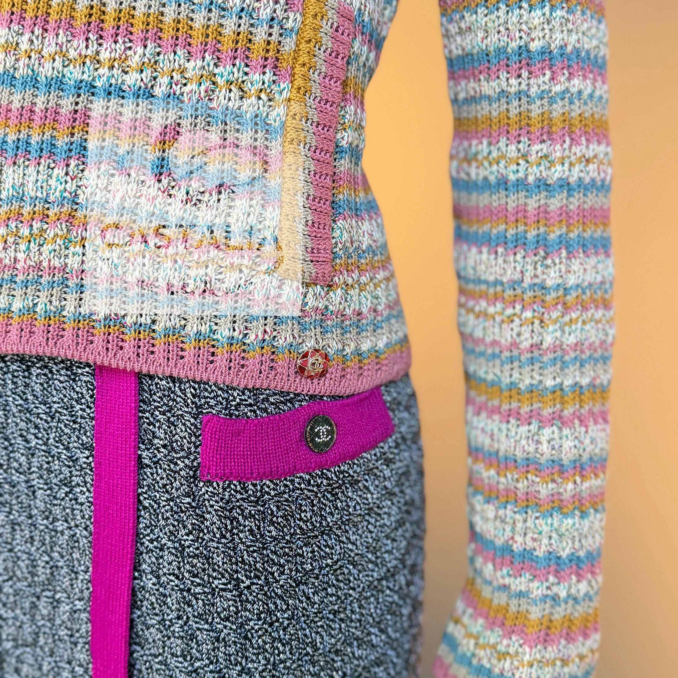 CHANEL Paris / Kuba Masterpiece Knit Biker Jacket 36 FR im Angebot 7