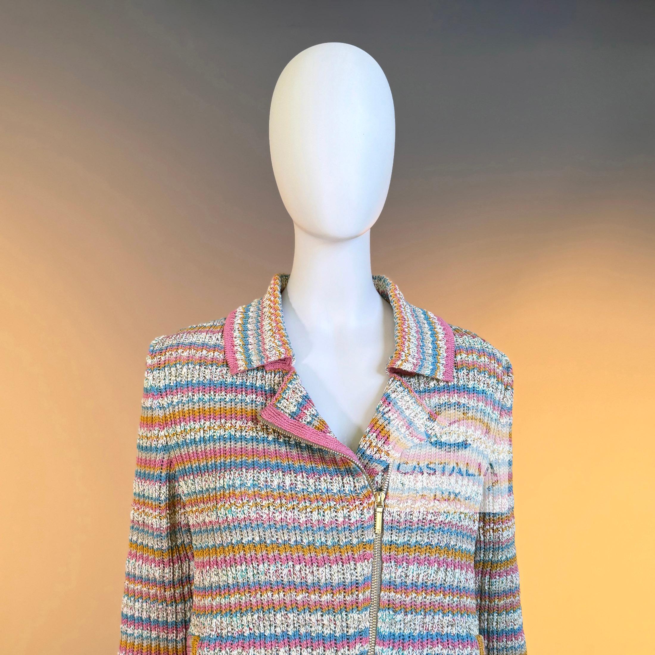 CHANEL Paris / Kuba Masterpiece Knit Biker Jacket 36 FR im Angebot 3