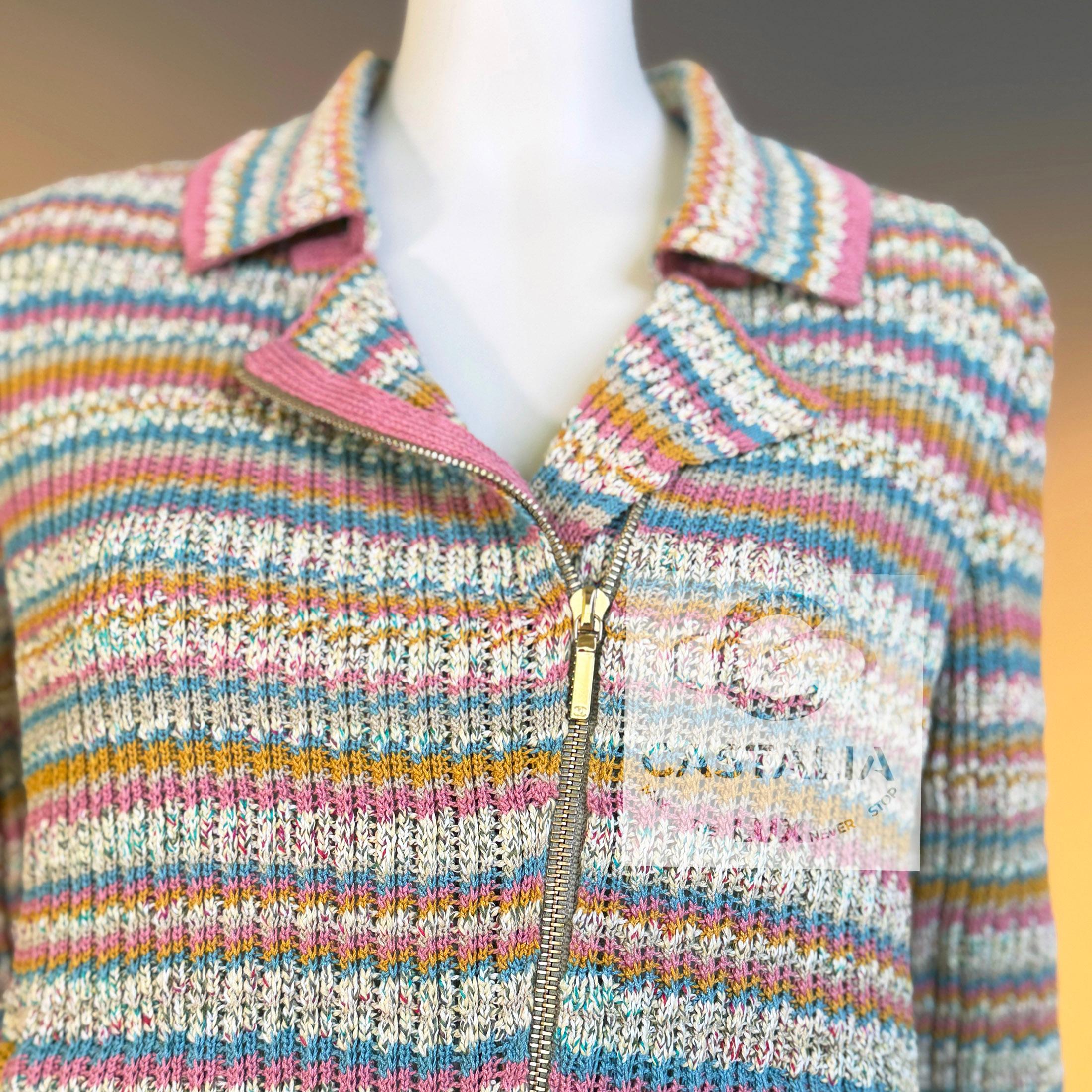 CHANEL Paris / Kuba Masterpiece Knit Biker Jacket 36 FR im Angebot 4