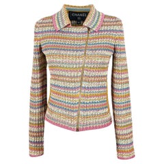 CHANEL Paris / Cuba Masterpiece Knit Biker Jacket 36 FR