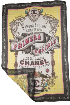 Chanel "Paris-Cuba" Silk Chiffon Shawl
