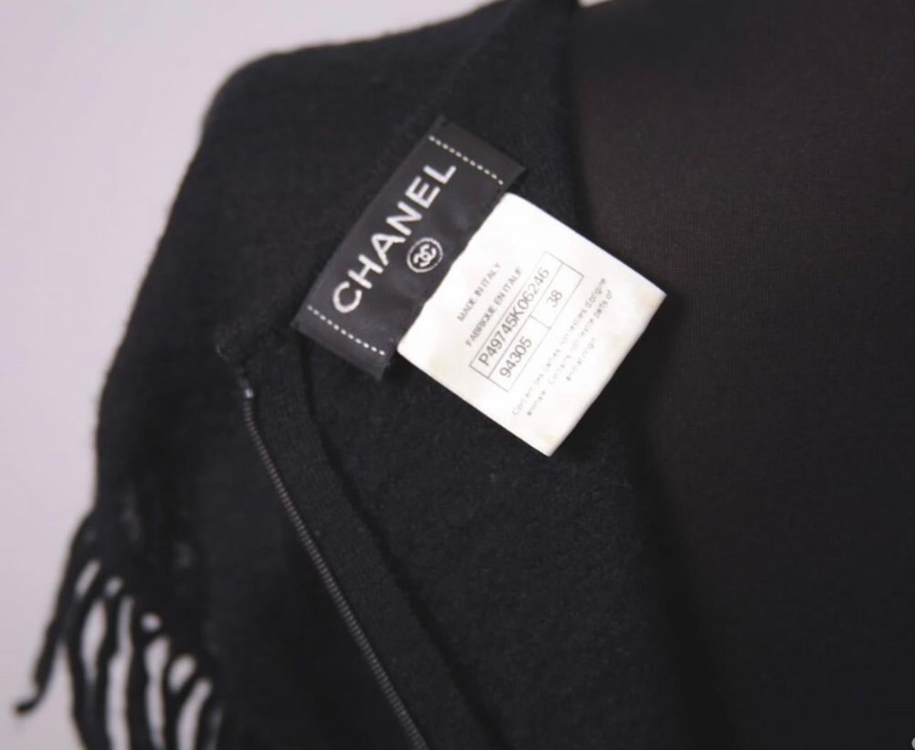 Chanel Paris / Dallas Black Mohair and Cashmere Maxi Dress For Sale 2