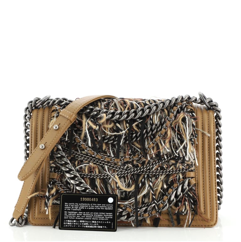 Boy chanel handbag, Calfskin & ruthenium-finish metal, black