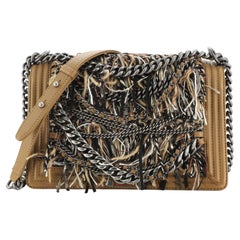 Chanel Paris-Dallas Boy Flap Bag Enchained Fringe Tweed with Calfskin New Medium