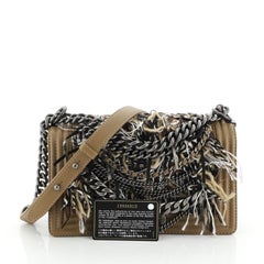Chanel Paris-Dallas Boy Flap Bag Enchained Fringe with Quilted Calfskin Old Medi