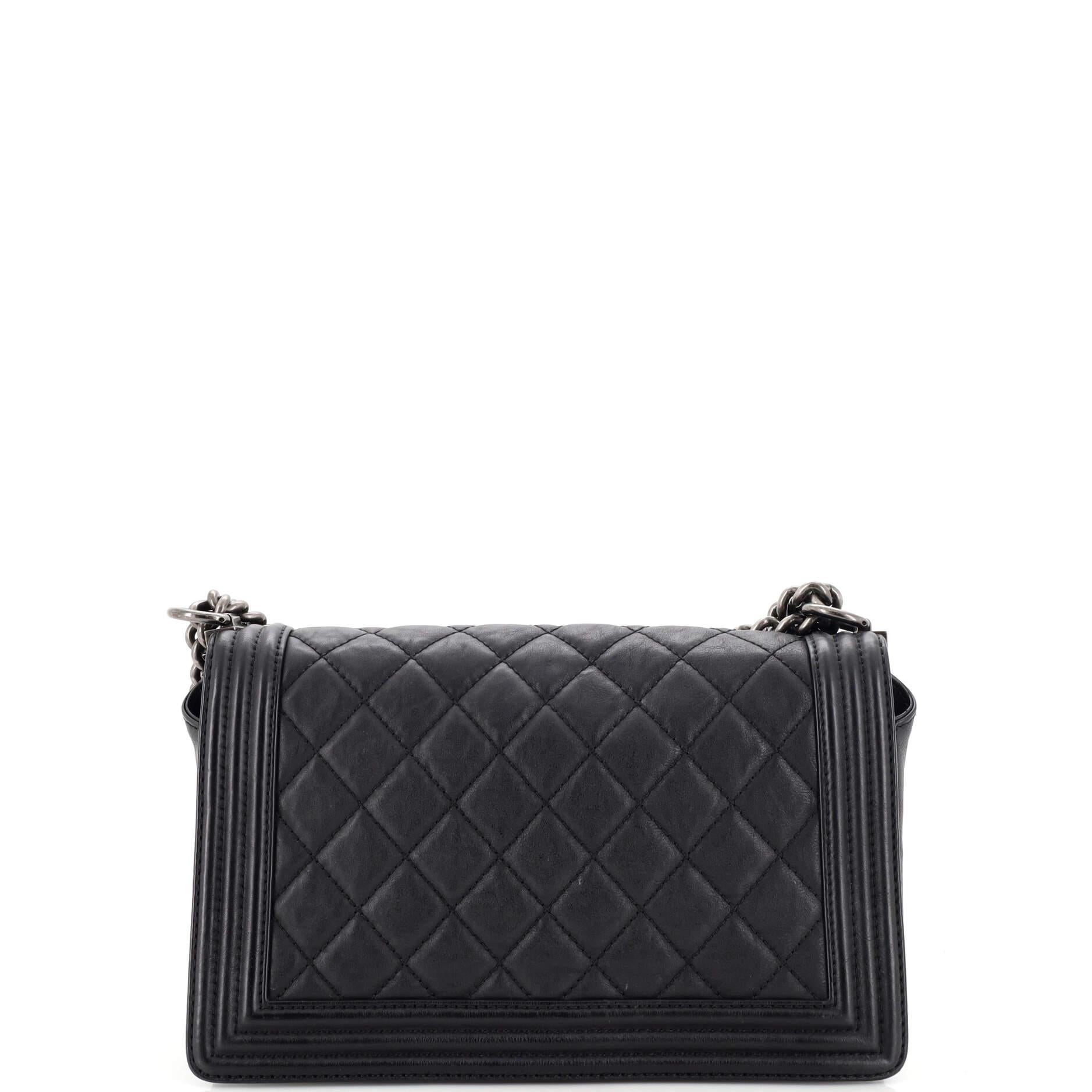 Women's Chanel Paris-Dallas Boy Flap Bag Quilted Calfskin with Metal Adornments Old