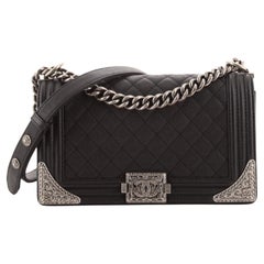 Chanel Paris-Dallas Boy Flap Bag Quilted Calfskin with Metal Adornments Old