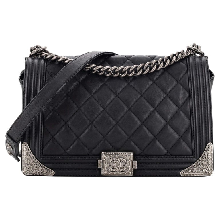 Chanel Paris-Dallas Boy Flap Bag Quilted Calfskin with Metal Adornments Old