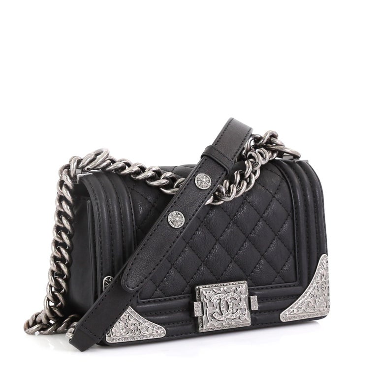Chanel Paris-Dallas Boy Flap Bag Quilted Calfskin with Metal