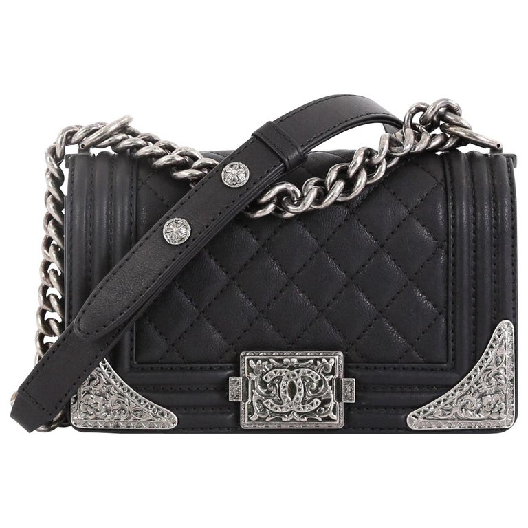 Chanel Paris-Dallas Boy Flap Bag Quilted Calfskin with Metal Adornments  Small