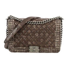 Chanel Paris-Dallas Boy Flap Bag Quilted Studded Distressed Calfskin New Medium