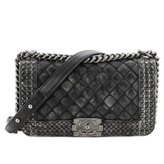 Chanel Paris-Dallas Boy Flap Bag Quilted Studded Distressed Calfskin Old 