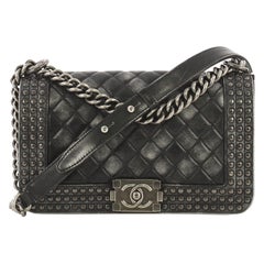 Chanel Paris-Dallas Boy Flap Bag Quilted Studded Distressed Calfskin Old Medium