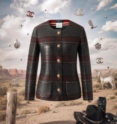 CHANEL Paris / DALLAS CC Buttons Runway Veste en cachemire 34 FR