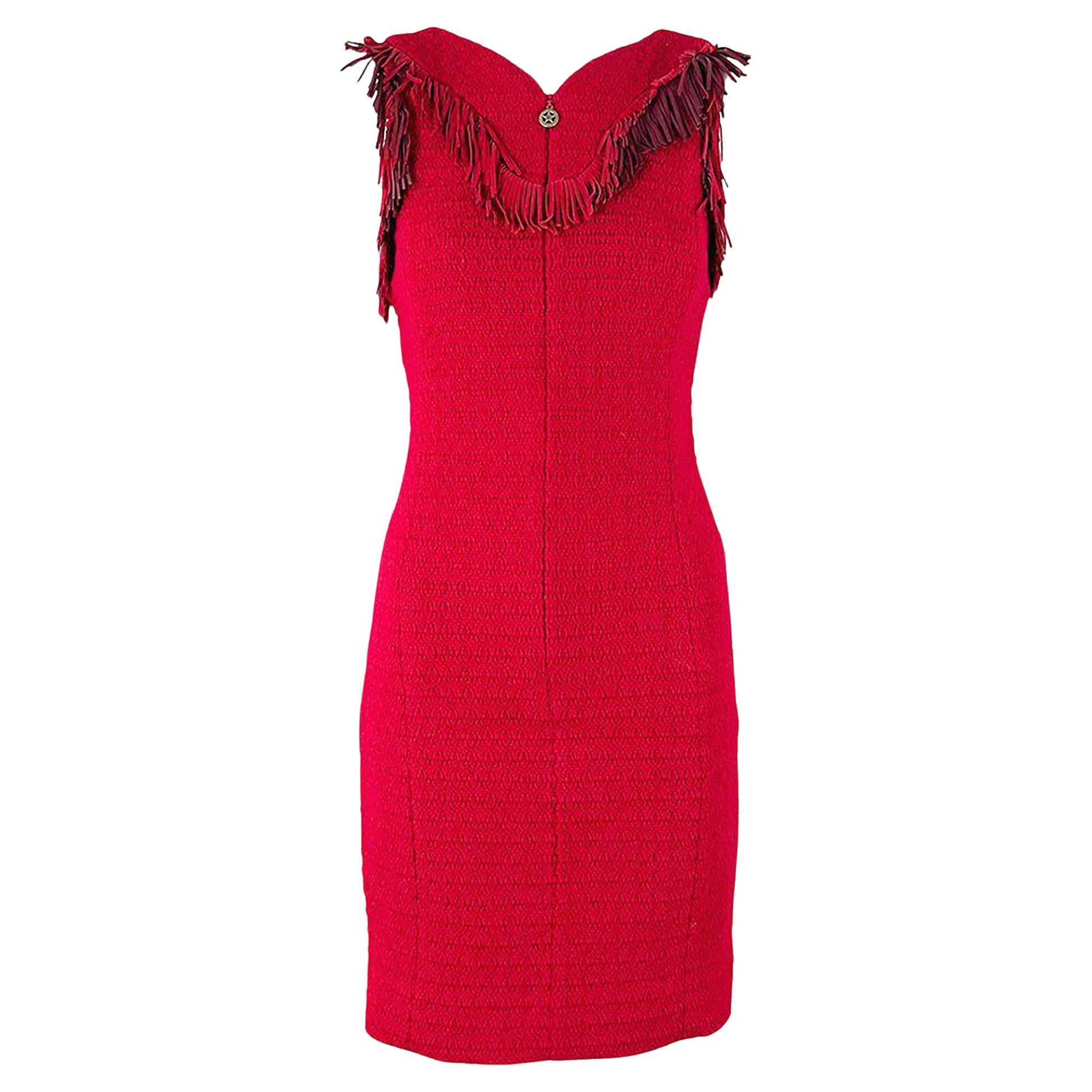 Chanel Paris / Dallas Collectible Runway Tweed Dress 36 FR en vente