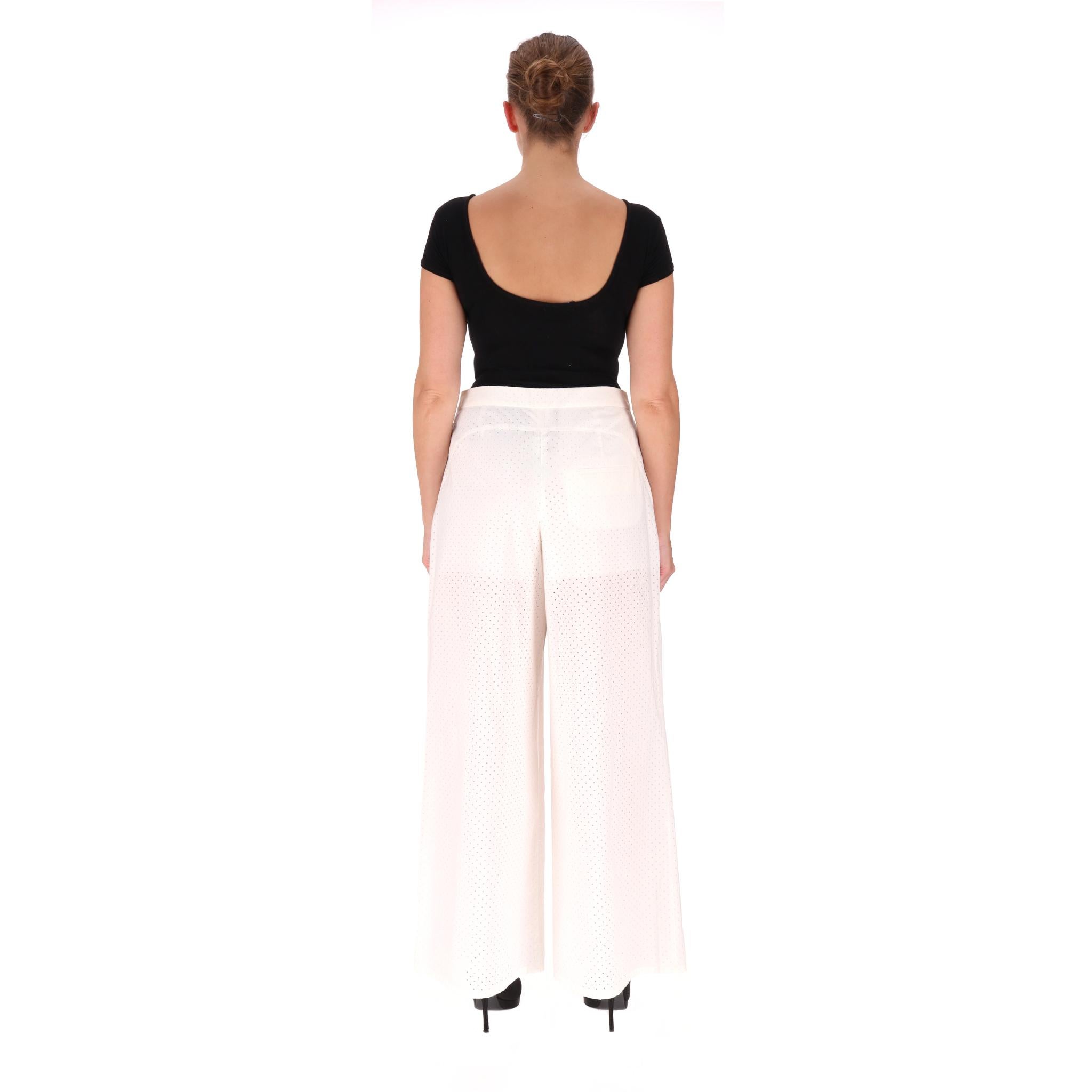 Pantalón Chanel Paris-Dallas de algodón y seda de talle alto y pernera ancha en Excelente estado para la venta en London, GB