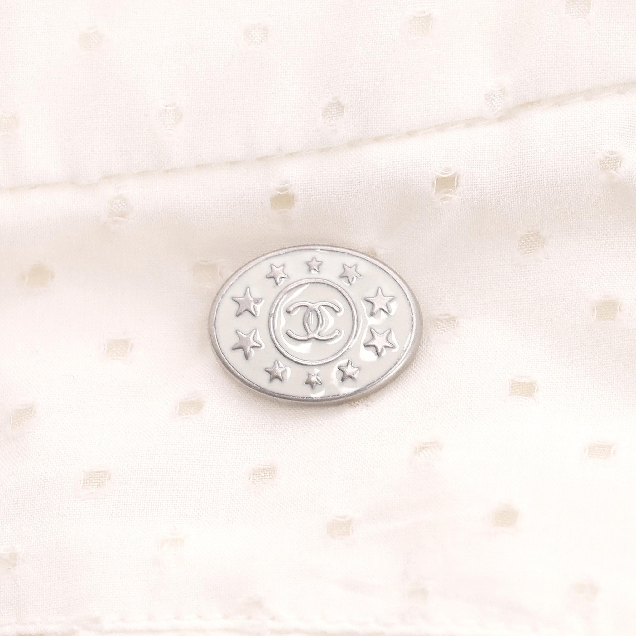 De las mujeres Pantalón Chanel Paris-Dallas de algodón y seda de talle alto y pernera ancha en venta