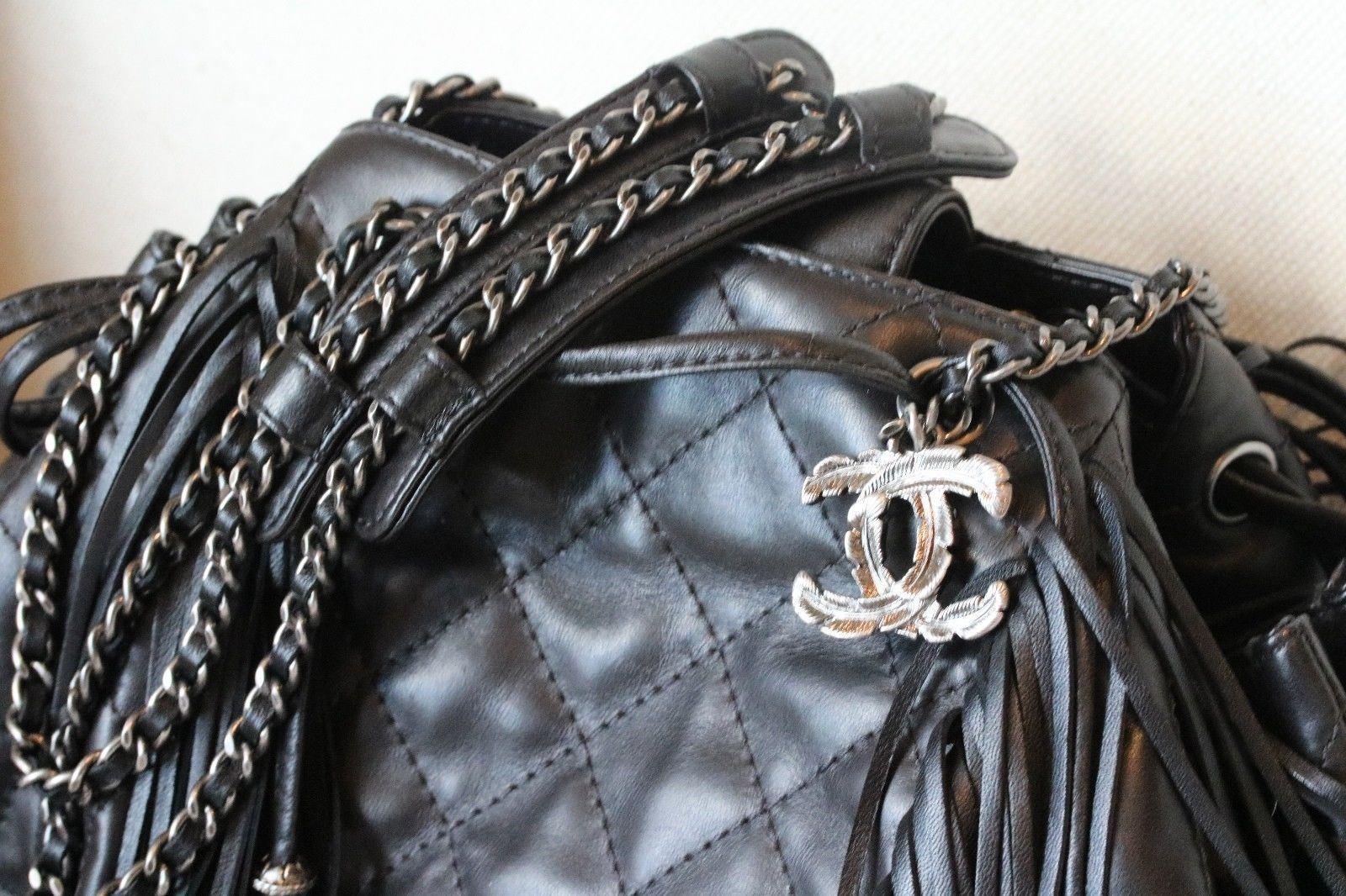 Women's Chanel Paris/Dallas Drawstring Fringe Quilted Shoulder Bag