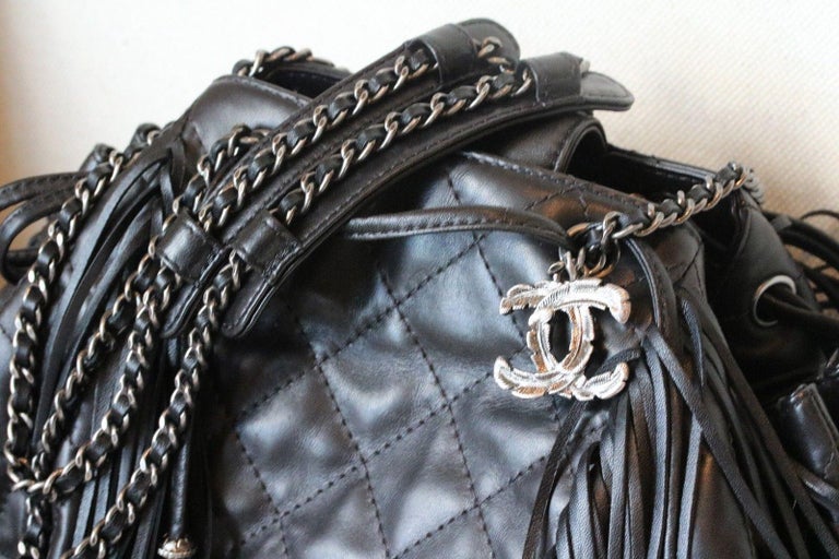 Chanel Paris/Dallas Drawstring Fringe Quilted Shoulder Bag at 1stDibs