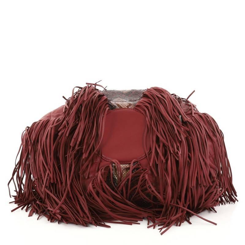 Chanel Paris-Dallas Drawstring Fringe Shoulder Bag Python and Leather Large 1