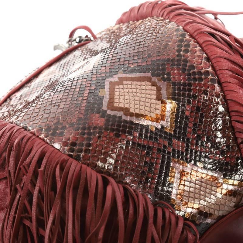 Chanel Paris-Dallas Drawstring Fringe Shoulder Bag Python and Leather Large 2