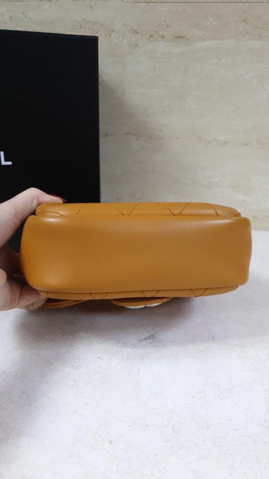 Chanel Paris Dallas Yellow Orange Leather Mini Flap Bag 5