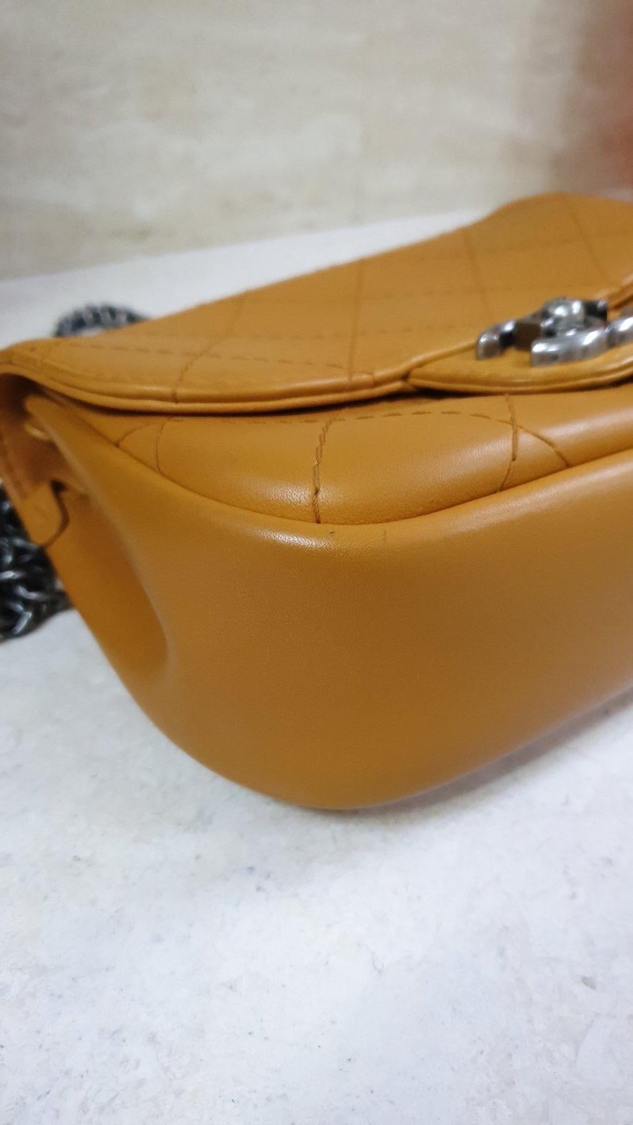 Chanel Paris Dallas Yellow Orange Leather Mini Flap Bag 3