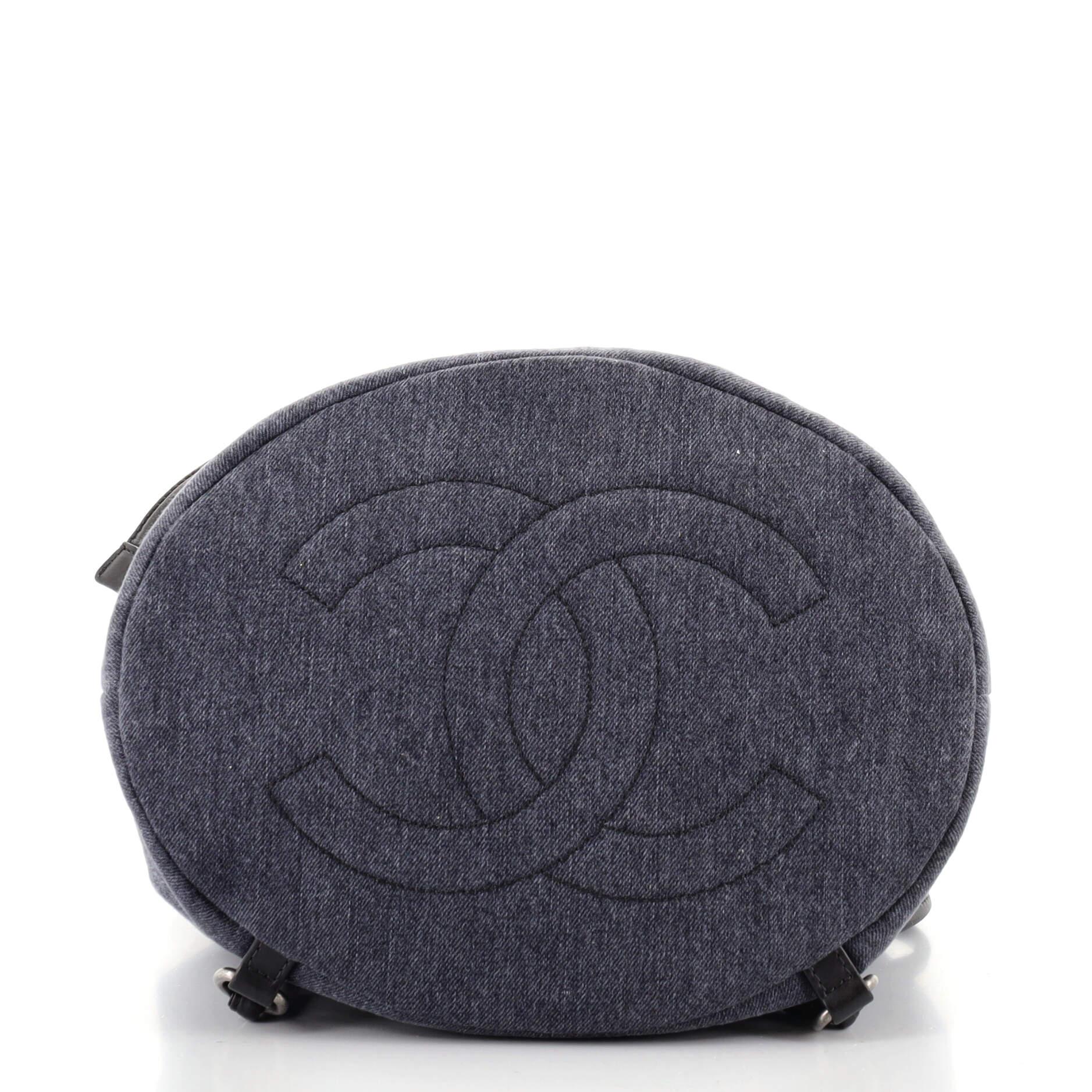 Chanel Paris Drawstring Backpack Denim Medium In Good Condition In NY, NY