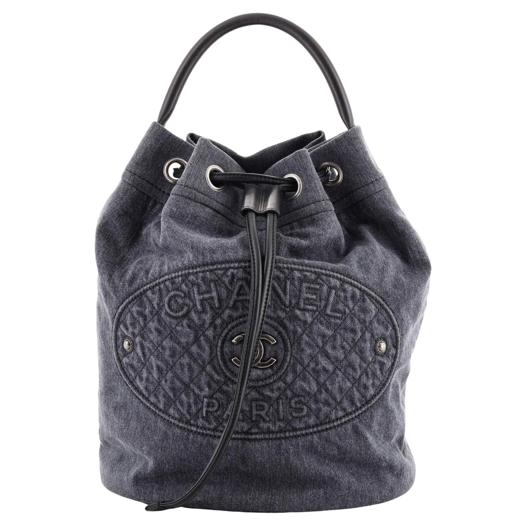 Chanel Paris Drawstring Backpack Denim Medium
