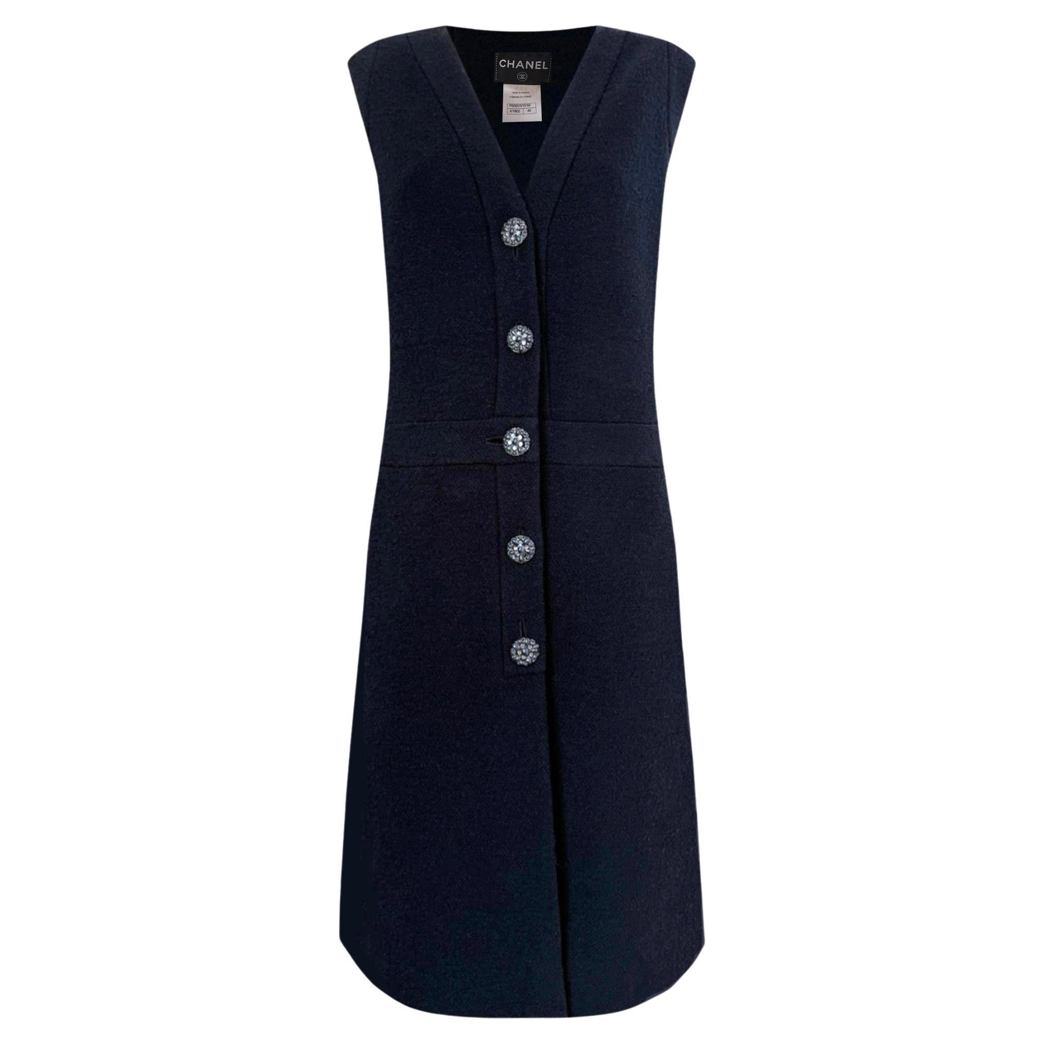 CHANEL Paris / Dubai CC Gripoix Knöpfe Tweed Jacke Kleid 46 FR im Angebot