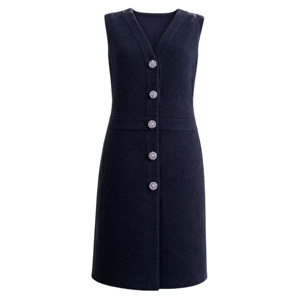CHANEL Paris / Dubai CC Gripoix Knöpfe Tweed Jacke Kleid 46 FR im Angebot