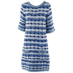 Chanel Paris / Dubai CC Jewel Girpoix Buttons Tweed Dress