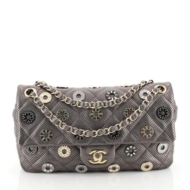 Chanel ParisDubai Medals Flap Bag Quilted Embellished Perforated Leather Medium at 1stDibs