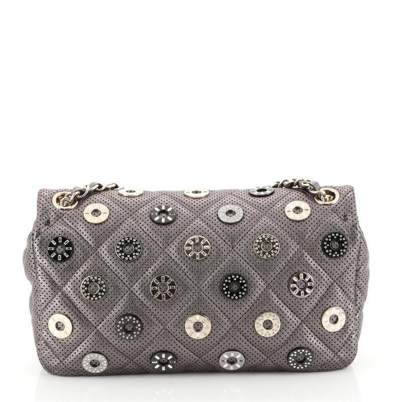 Women's or Men's Chanel Paris-Dubai Medals Flap Bag Quilted Embellished Perforated Leather Medium