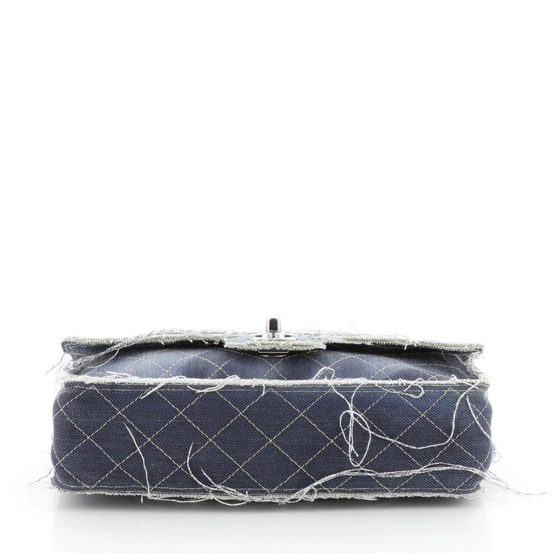 Chanel Paris-Dubai Pom Pom CC Flap Bag Printed Denim Medium In Good Condition In NY, NY