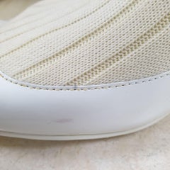 CHANEL Paris Dubai White Patent Leather Knitted Pumps Heels