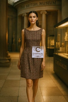 CHANEL Paris / EDINBURGH Autumnal Cézanne Palette Tweed Dress 36 FR