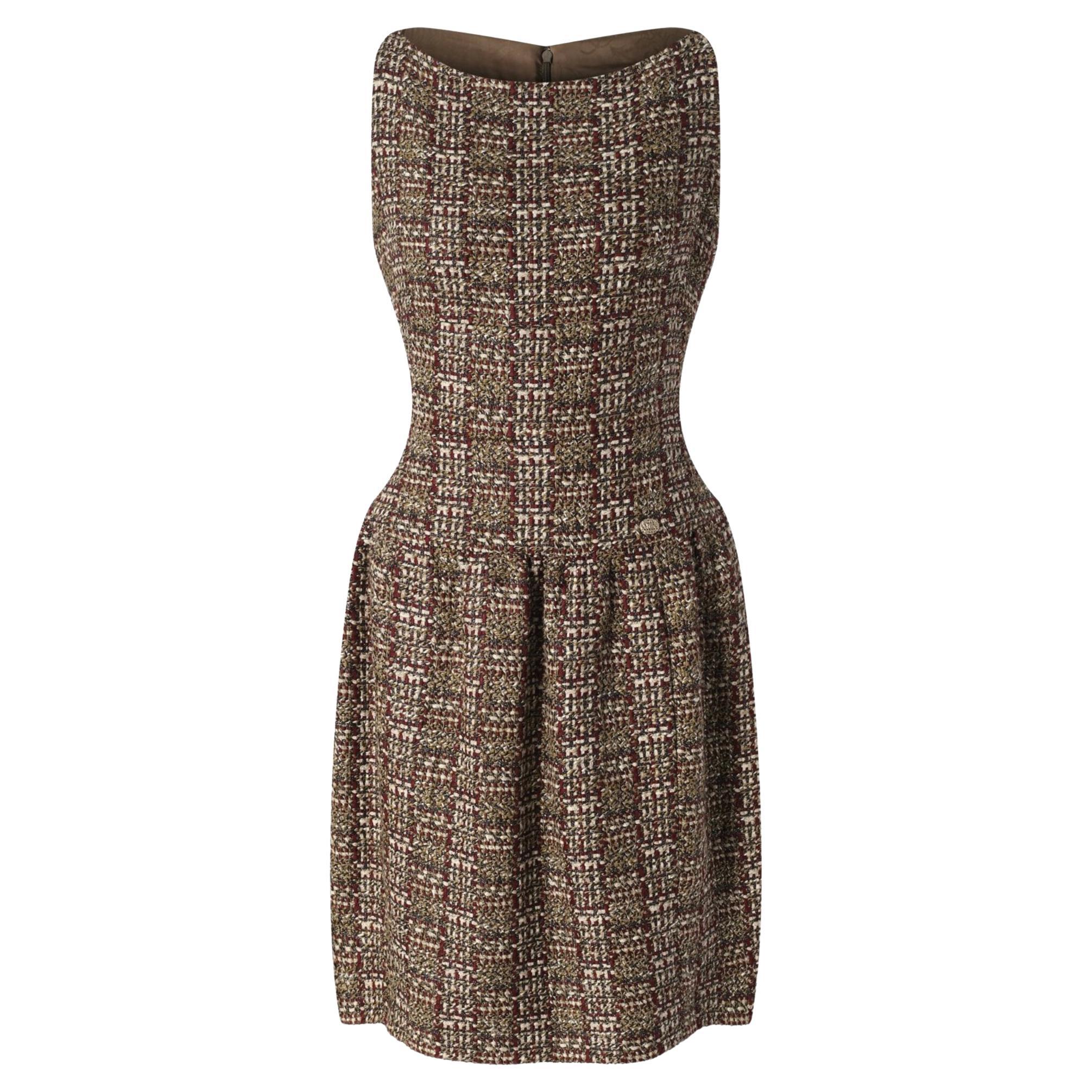 CHANEL Paris / EDINBURGH Automne Cézanne Palette Robe en tweed 36 FR
