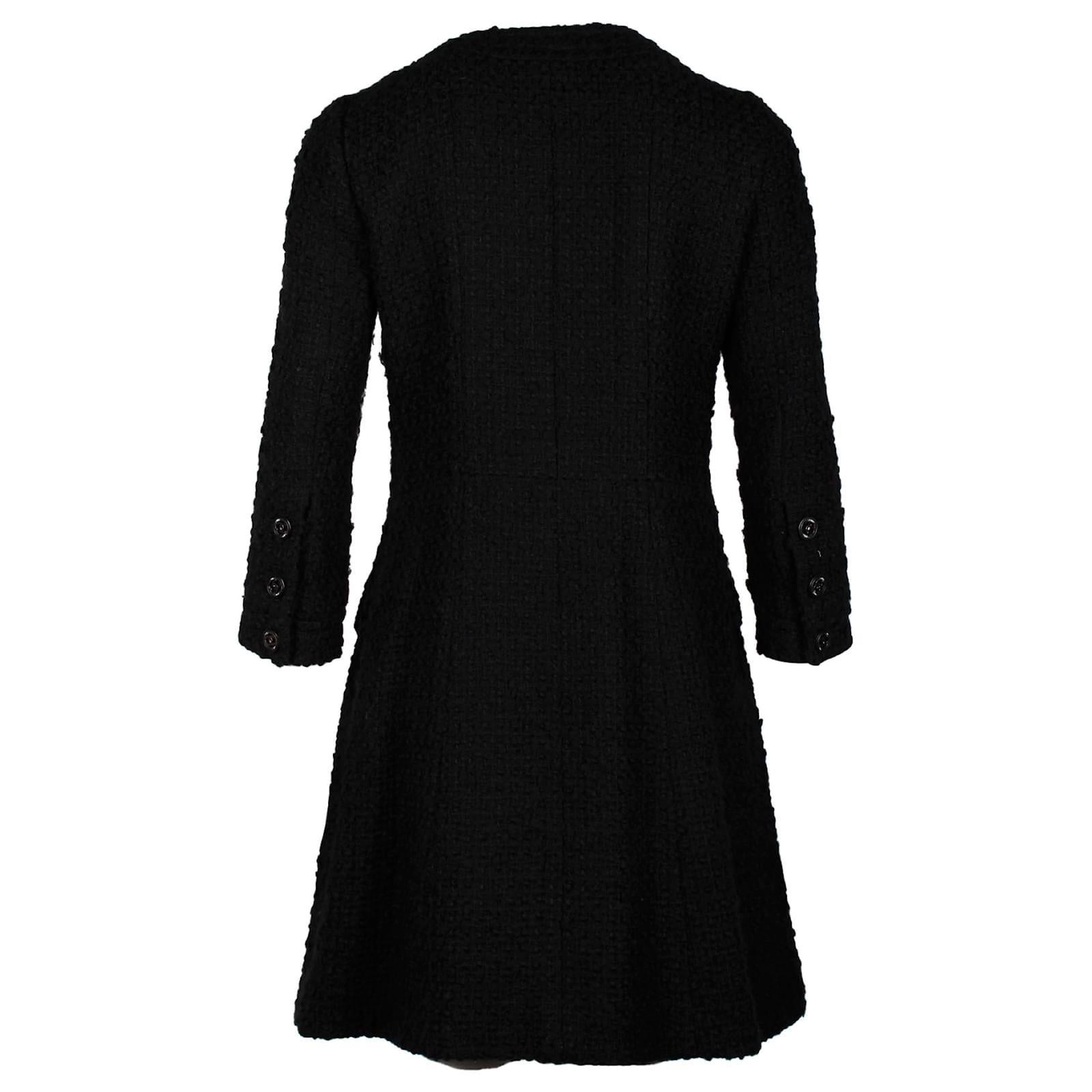 CHANEL Parigi / Edimburgo Cappotto in tweed nero 44 FR in vendita 3