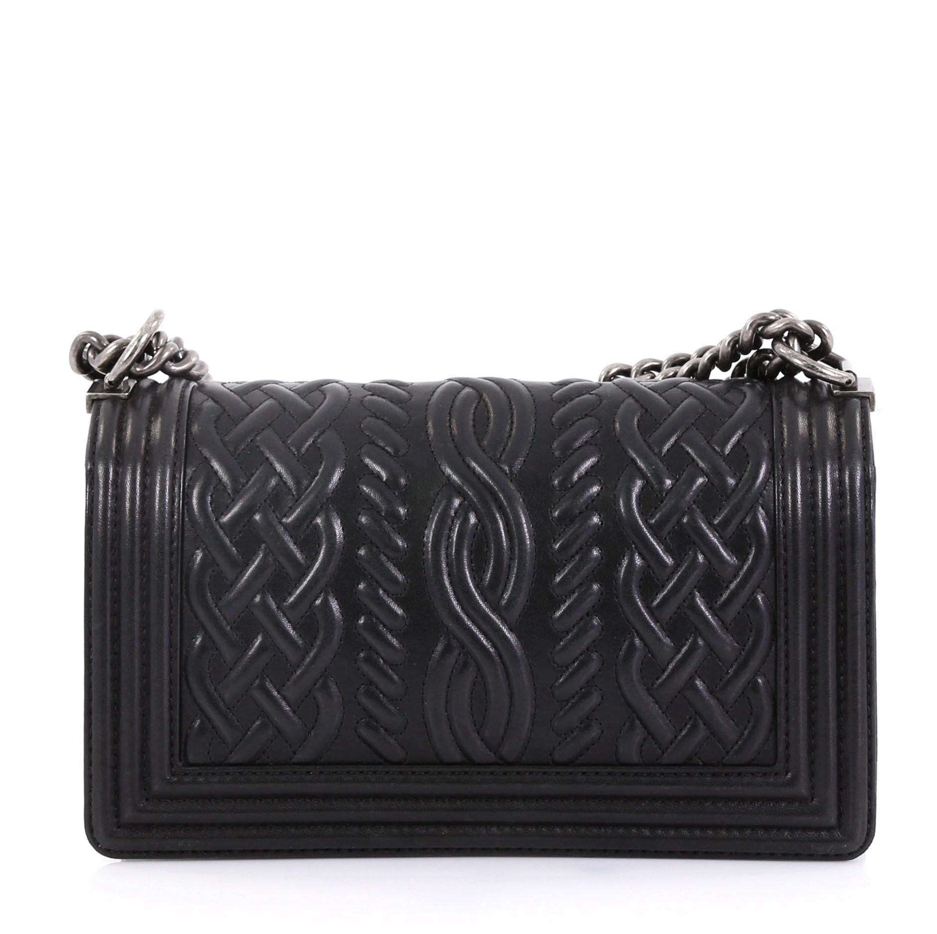 Black Chanel Paris-Edinburgh Boy Flap Bag Celtic Knot