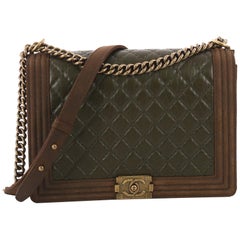 Chanel Paris-Edinburgh Boy Flap Bag Quilted Aged Calfskin with Nubuck Large