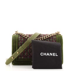 Chanel Paris-Edinburgh Boy Flap Bag Quilted Tweed with Velvet Old Medium