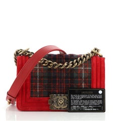 Chanel Paris-Edinburgh Boy Flap Bag Quilted Tweed with Velvet Small
